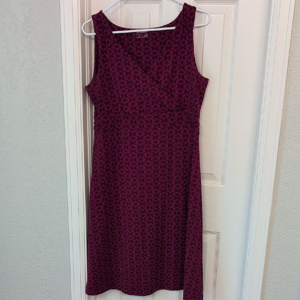 Eddie Bauer Sleeveless Burgundy Midi Dress